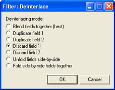 VirtualDub deinterlace filter